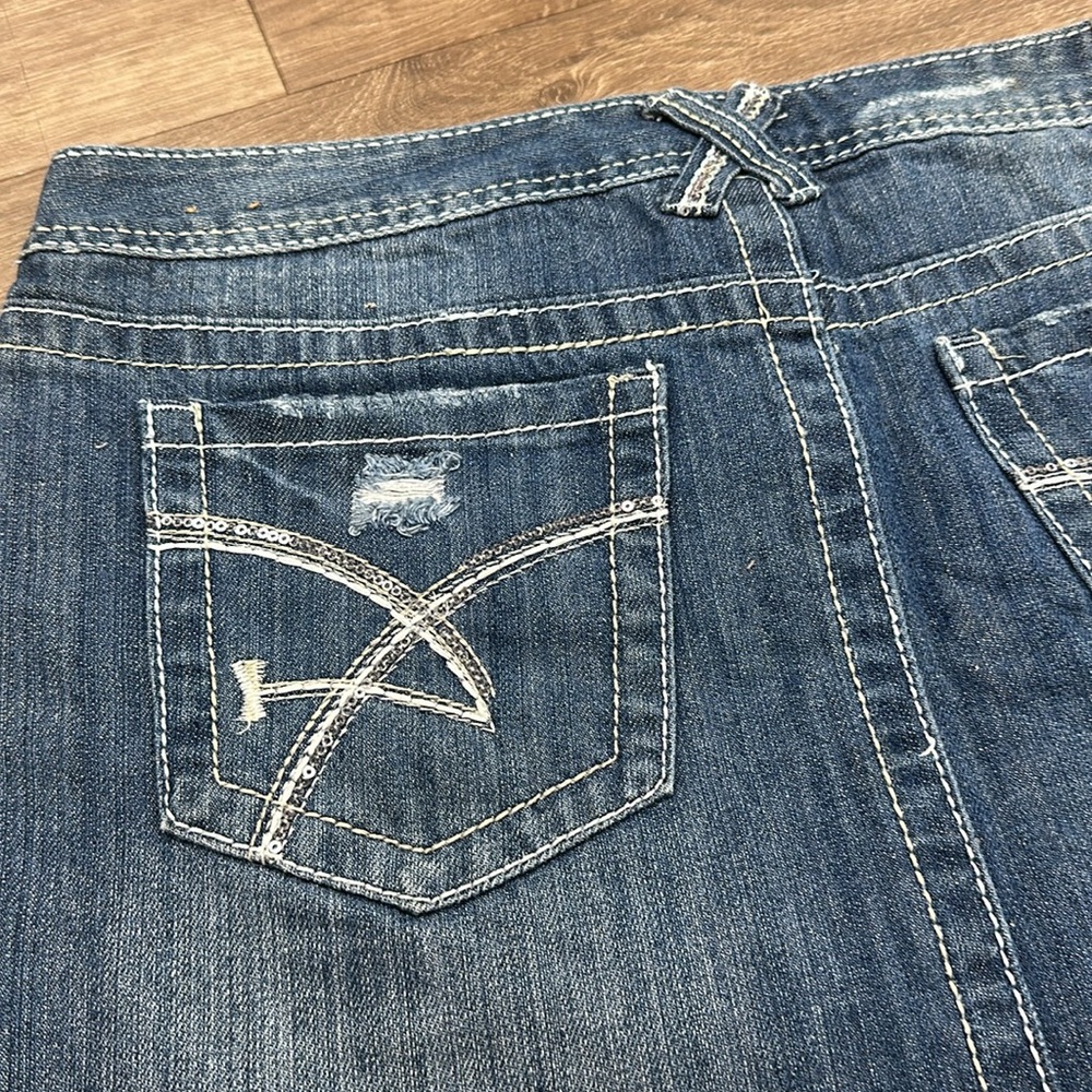 Y2K Amethyst Jean mini skirt junior size 11 - Picture 5 of 6